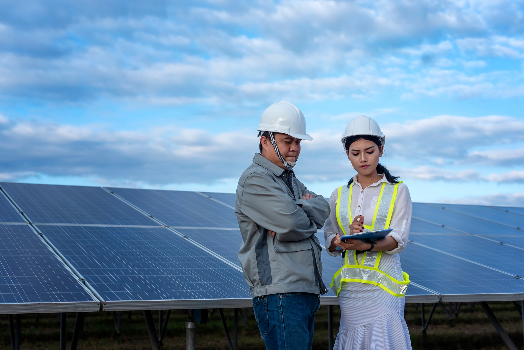 Engineers on Solar Panels