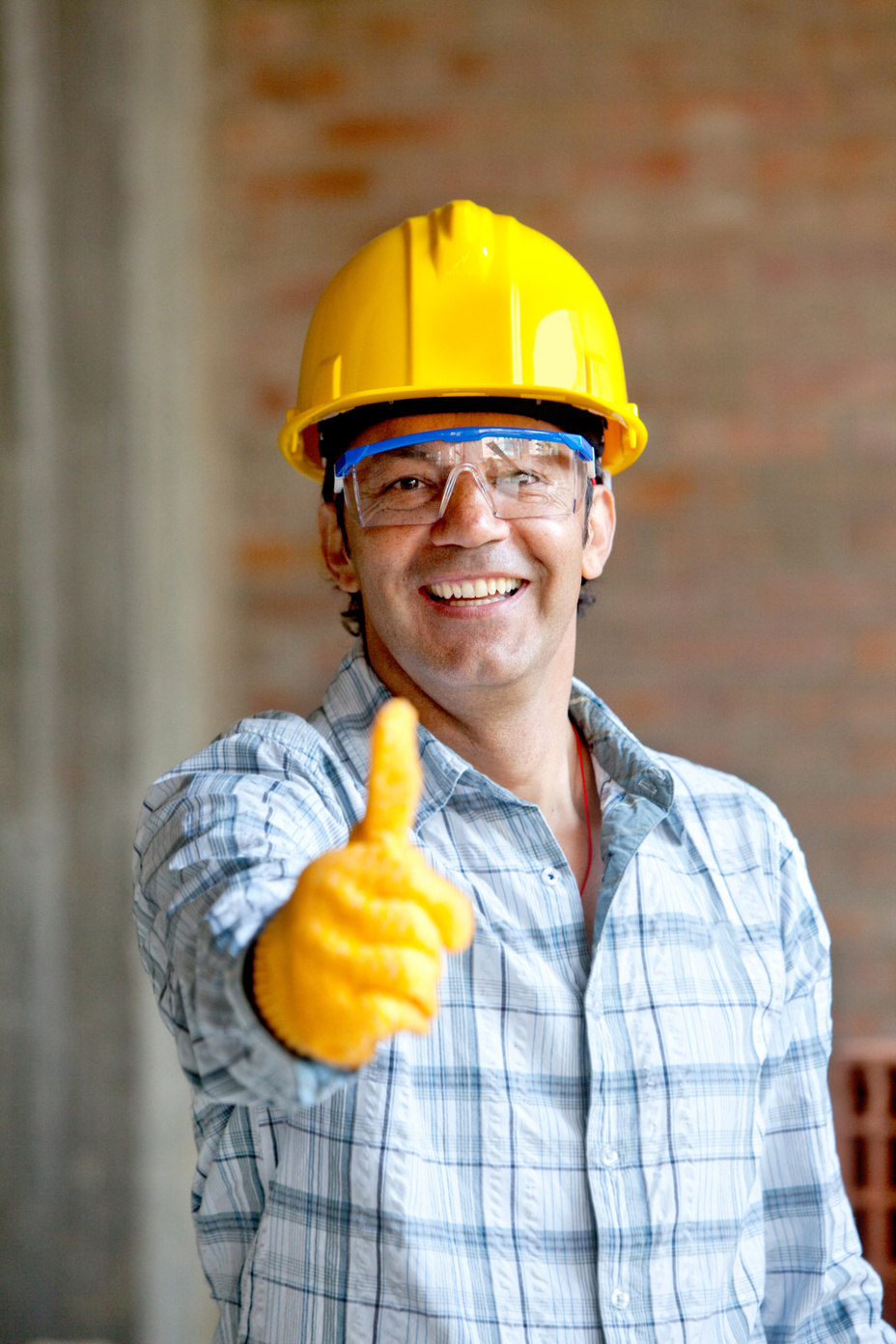 Construction Worker with Thumbs up